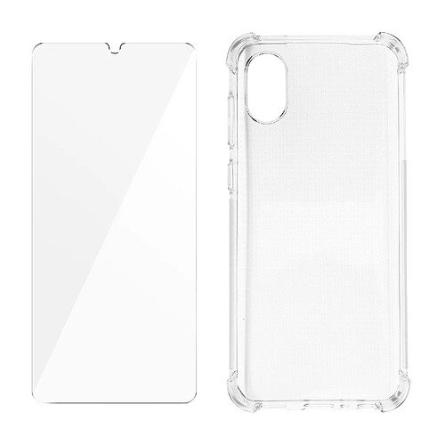 Avizar Pack Protection Samsung Galaxy A03 Core Coque + Verre Trempé Transparent