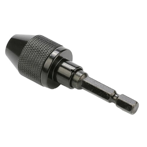 Embout de changement rapide pour mandrin de perceuse à poignée hexagonale 0.3-6.5mm à 3 mors 1/4 "", noir