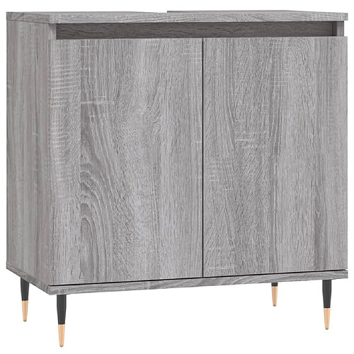 Maison Chic Armoire de bain,Meuble de rangement de salle de bain,Meuble haut sonoma gris 58x33x60 cm bois d'ingénierie -GKD850213