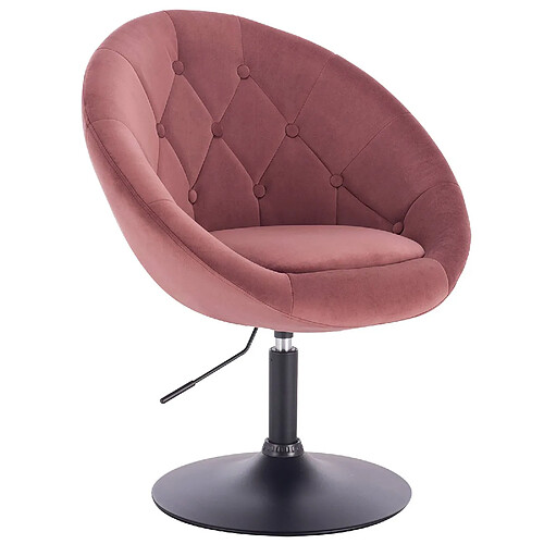 Helloshop26 Fauteuil chaise longue avec accoudoirs en velours rose 19_0000338