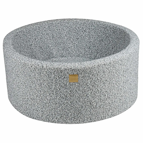 MEOWBABY Piscine sans Balles pour Bébé - Rond 90x40cm, Boucle, Gris Chiné