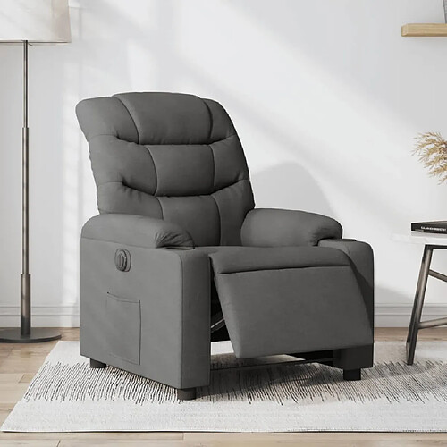 vidaXL Fauteuil inclinable électrique Gris foncé Tissu