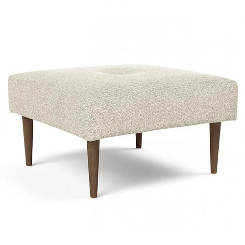 Inside 75 INNOVATION LIVING Pouf design RECAST PLUS Taura Off White pied chêne laqué foncé