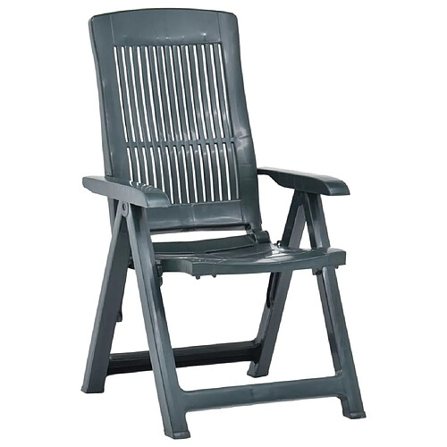 Maison Chic Lot de 2 Chaises inclinables de jardin - Fauteuil d'extérieur Plastique Vert -MN37113