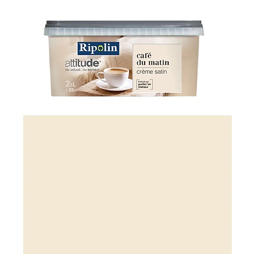 Ripolin - Peinture Attitude Café du matin multi-supports Satin 2,5 Litres Blanc cassé