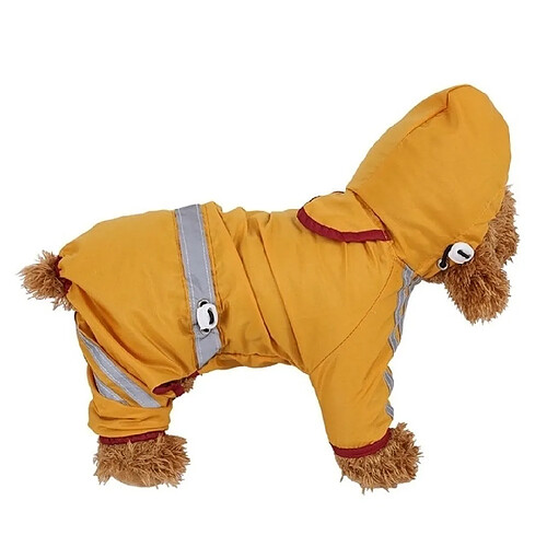 Wewoo Veste Imperméable Vêtements Mode Imperméable Pour Animaux de compagnie Imperméable Puppy Dog Cat Hoodie Imperméable, Taille: S (Jaune)