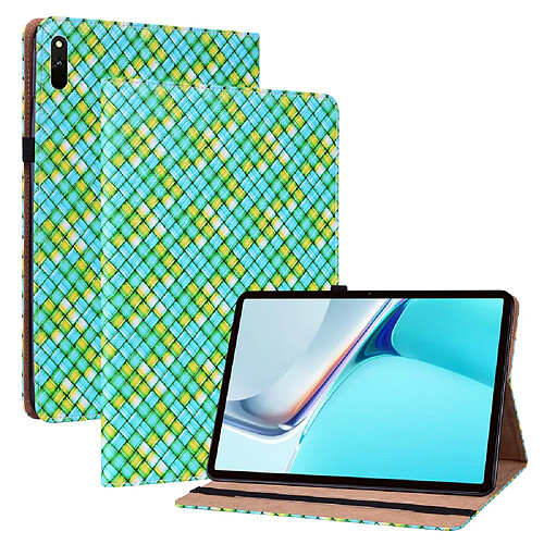 Etui en PU texture tissée multicolore vert pour votre Huawei MatePad 11 (2021)