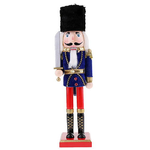 38cm figurine casse-noisette en bois ornements de noël décoration épée soldat