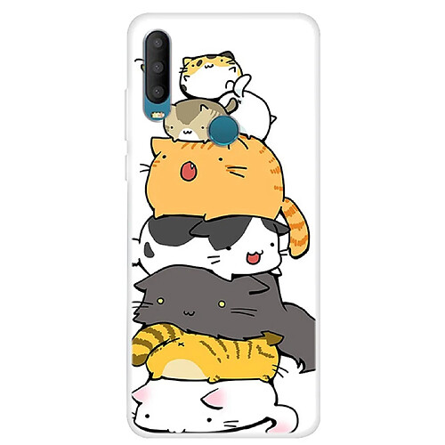 Coque en TPU impression de motifs souple plusieurs chats pour votre Alcatel 1S (2020)