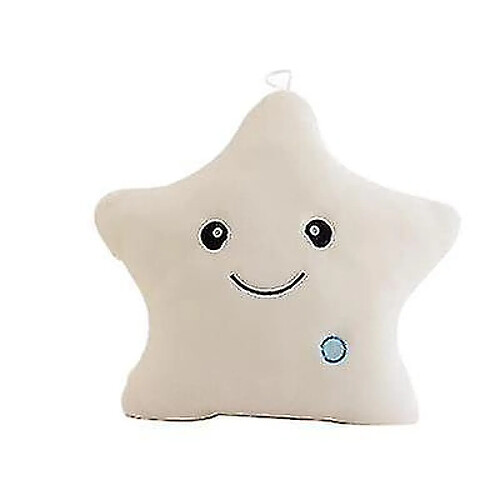 Universal Oreiller lumineux coloré LED adorable cinq étoiles peluche jouet porte blanche