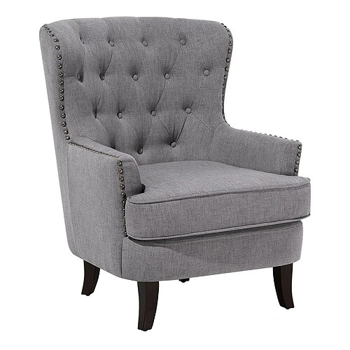 Beliani Fauteuil VIBORG II Tissu Gris clair