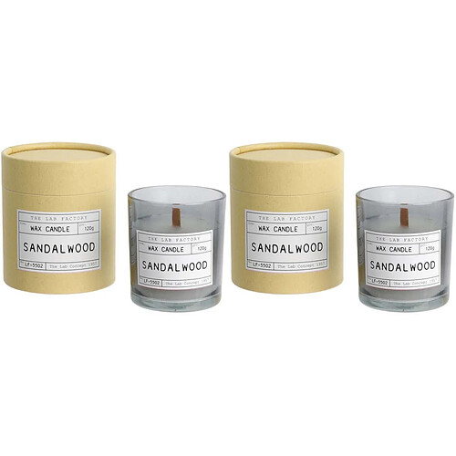 The Candle Factory Bougie mèche en bois et boite kraft Factory (Lot de 2) Bois de santal.