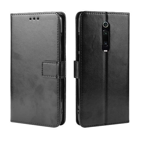 Wewoo Housse Coque en cuir à rabat horizontal Retro Crazy Horse Texture pour Xiaomi Redmi K20 / K20 Proavec porte-carte et fentes cartes et cadre photo Noir