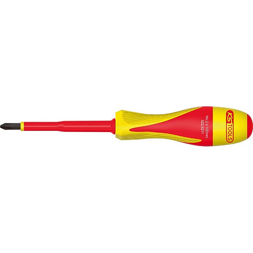 KS TOOLS 922.6210 Tournevis PHILLIPS® bi-matière isolé 1000V, PH1 - 80x185 mm