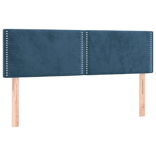 Maison Chic Lot de 2 Têtes de lit design Bleu pour chambre - Décoration de lit foncé 72x5x78/88 cm Velours -MN15432