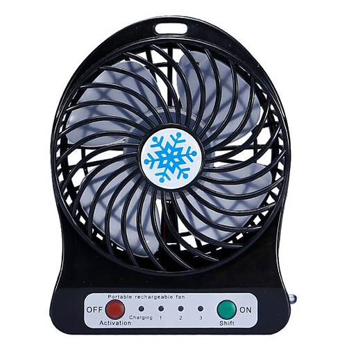 Mini Ventilateur Rechargeable Portable Refroidisseur D'Air Mini Ventilateur De Bureau Ventilateurs Portables Rechargeables De Refroidissement USB Noir