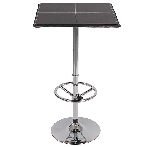 Mendler Table de bar / table haute Chicago, avec repose-pied, 63x63x110cm ~ noir