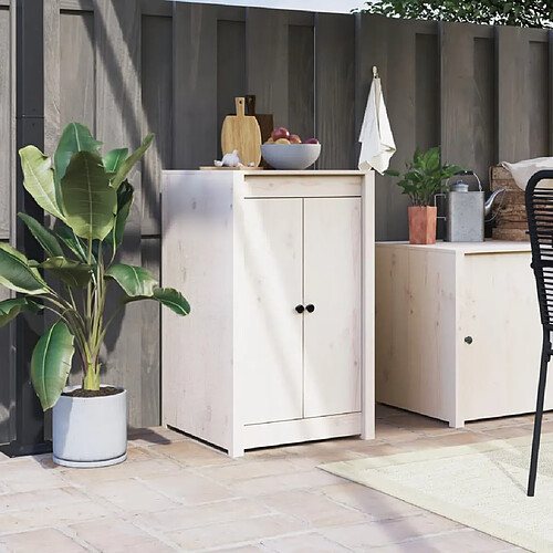 vidaXL Armoire de cuisine d'extérieur blanc bois de pin massif