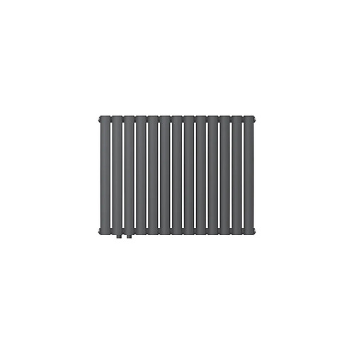 LuxeBath Radiateur anthracite tube ovale double couche raccord en bas à gauche 780x600 mm