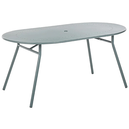 Beliani Table de jardin 160 x 90 cm Acier Bleu clair CALVI