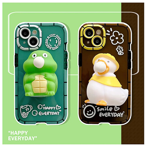 GUPBOO Étui pour iPhone11 Soufflant bulle tortue canard dessin animé étui pour téléphone portable transparent et doux