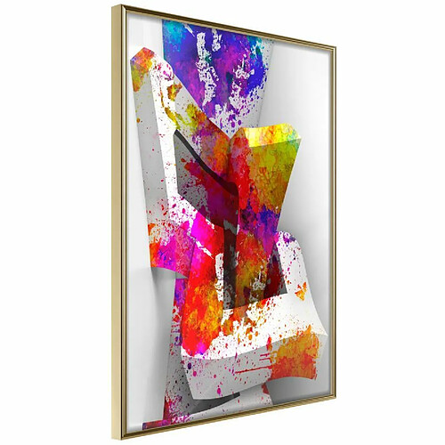 Paris Prix Affiche Murale Encadrée Colours and Shapes 20 x 30 cm Or