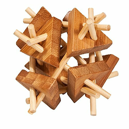 Fridolin 17160Stacks with Triangles Puzzle en bambou en plastique