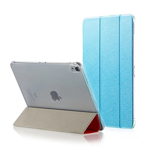 Wewoo Housse Étui Coque Etui en cuir magnétique à rabat horizontal soie Silk Texture pour iPad Pro 11 pouces 2018avec support rabattable et fonction veille / réveil bleu