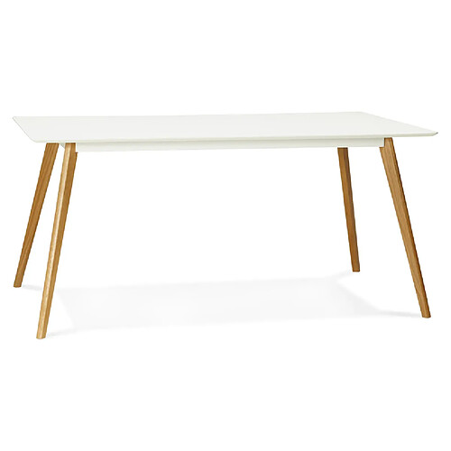 Alterego Table de cuisine rectangulaire / bureau droit 'CANDY' blanc - 160x90 cm