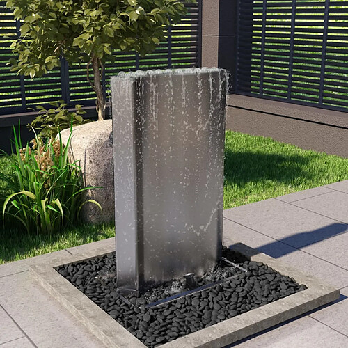 vidaXL Fontaine de jardin Argenté 60,2x37x122,1 cm Acier inoxydable