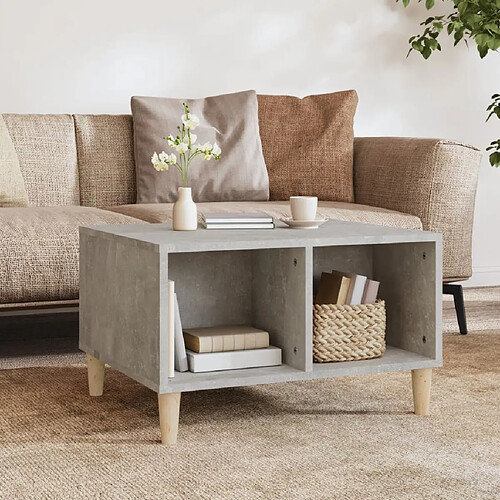 Maison Chic Table basse,Table Console Table d'appoint, Table pour salon Gris béton 60x50x36,5 cm Bois d'ingénierie -MN39079