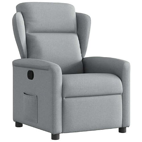 vidaXL Fauteuil inclinable Gris clair Tissu