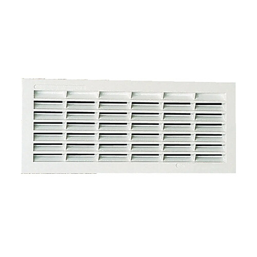 grille d'aération - a visser ou à coller - classique - rectangulaire extra plate blanc - nicoll 1pb101