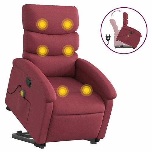 Maison Chic Fauteuil Relax pour salon, Fauteuil inclinable de massage Rouge bordeaux Tissu -GKD75173