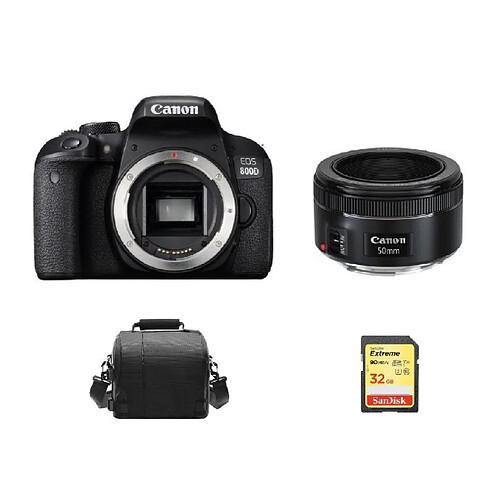 CANON EOS 800D + EF 50mm F1.8 STM + 32GB SD card + camera Bag