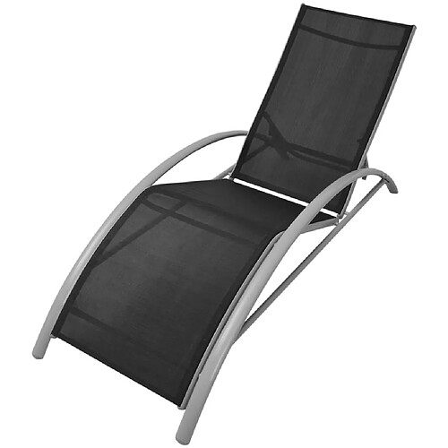 vidaXL Chaise longue aluminium noir