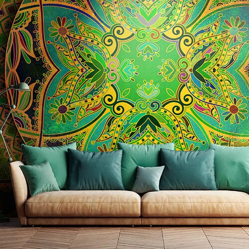 Paris Prix Papier Peint Mandala : Emerald Fantasy 280 x 400 cm