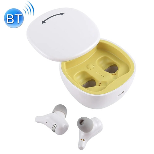 Wewoo Sports de plein air Portable In-ear Bluetooth V5.0 + EDR écouteur avec boîtier chargement à rotation 360 degrés (blanc)