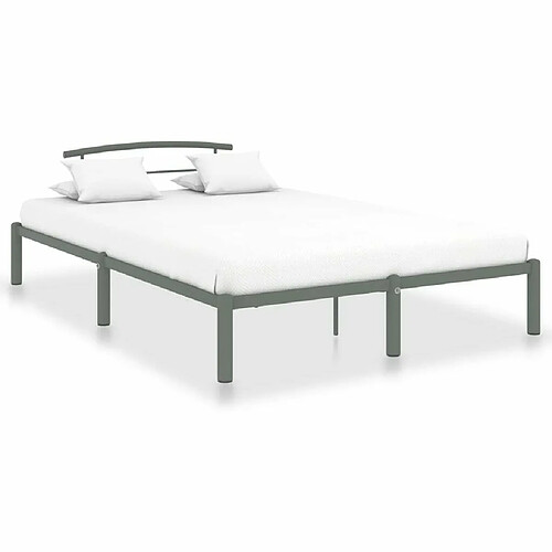 Maison Chic Lit adulte - Lit simple Cadre de lit,Structure du lit Contemporain Gris Métal 120 x 200 cm -MN10511