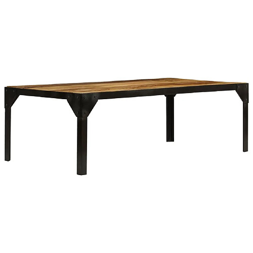 Maison Chic Tabls basse,Table Console pour salon Bois massif de manguier brut et acier 110 cm -MN47835