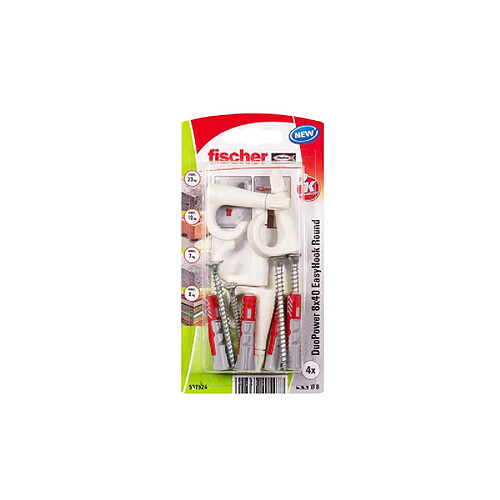 Blister 4 prises ouvertes Duoblade EasyHook 8x40 FISCHER - 96364