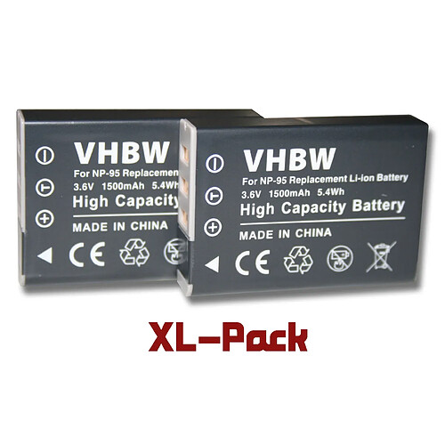 2xv batteries vhbw de caméra SET pour Fujifilm X100T comme Fuji NP-95, Ricoh DB-90.