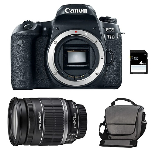 PACK CANON EOS 77D + 18-200 IS + Sac + SD 4Go