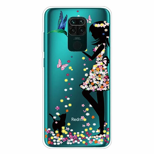 Coque en TPU impression de motifs beauté fleurie pour votre Xiaomi Redmi Note 9