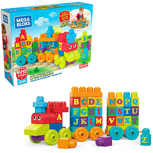 Mega Bloks Le train des Lettres de blocs de construction de 60 pièces pour bébé et enfant de 1 à 5 ans