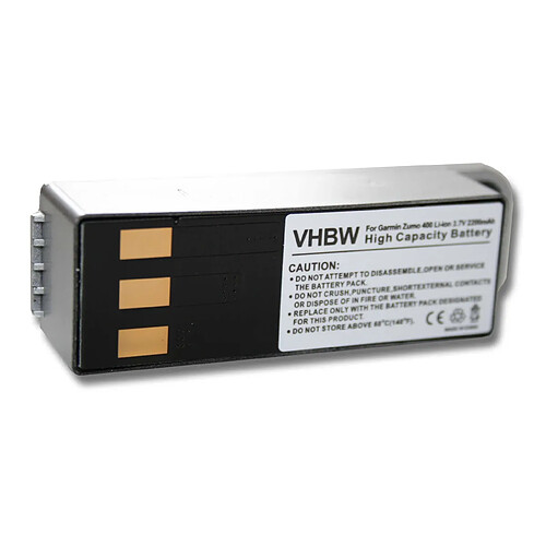 Li-Ion Batterie vhbw 2200mAh (3.7V) pour GPS Garmin Zumo 400, 450, 500, 550.