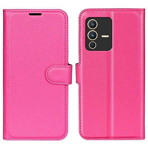 Etui en PU texture litchi avec support, rose pour votre Vivo S12 Pro