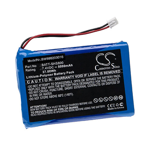 vhbw Batterie remplacement pour Siglent BATT-SHS800 pour outil de mesure (5000mAh, 7,4V, Li-polymère)