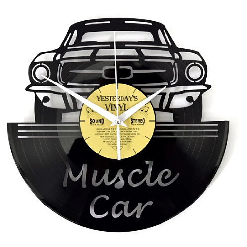 Magneticland Horloge vinyle recyclé MUSCLE CAR