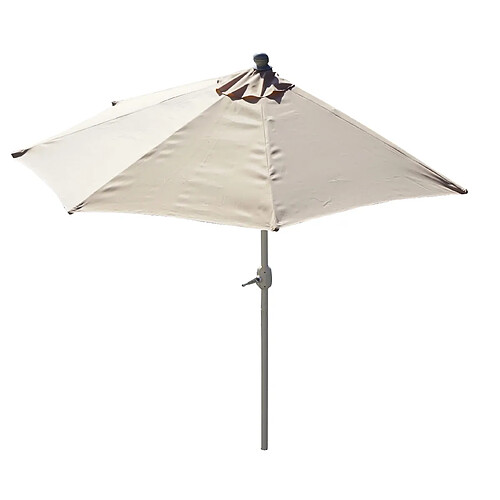 Decoshop26 Demi parasol semi-circulaire balcon terrasse UV 50+ polyester/aluminium 3kg avec une portée de 300 cm crème sans support 04_0003838